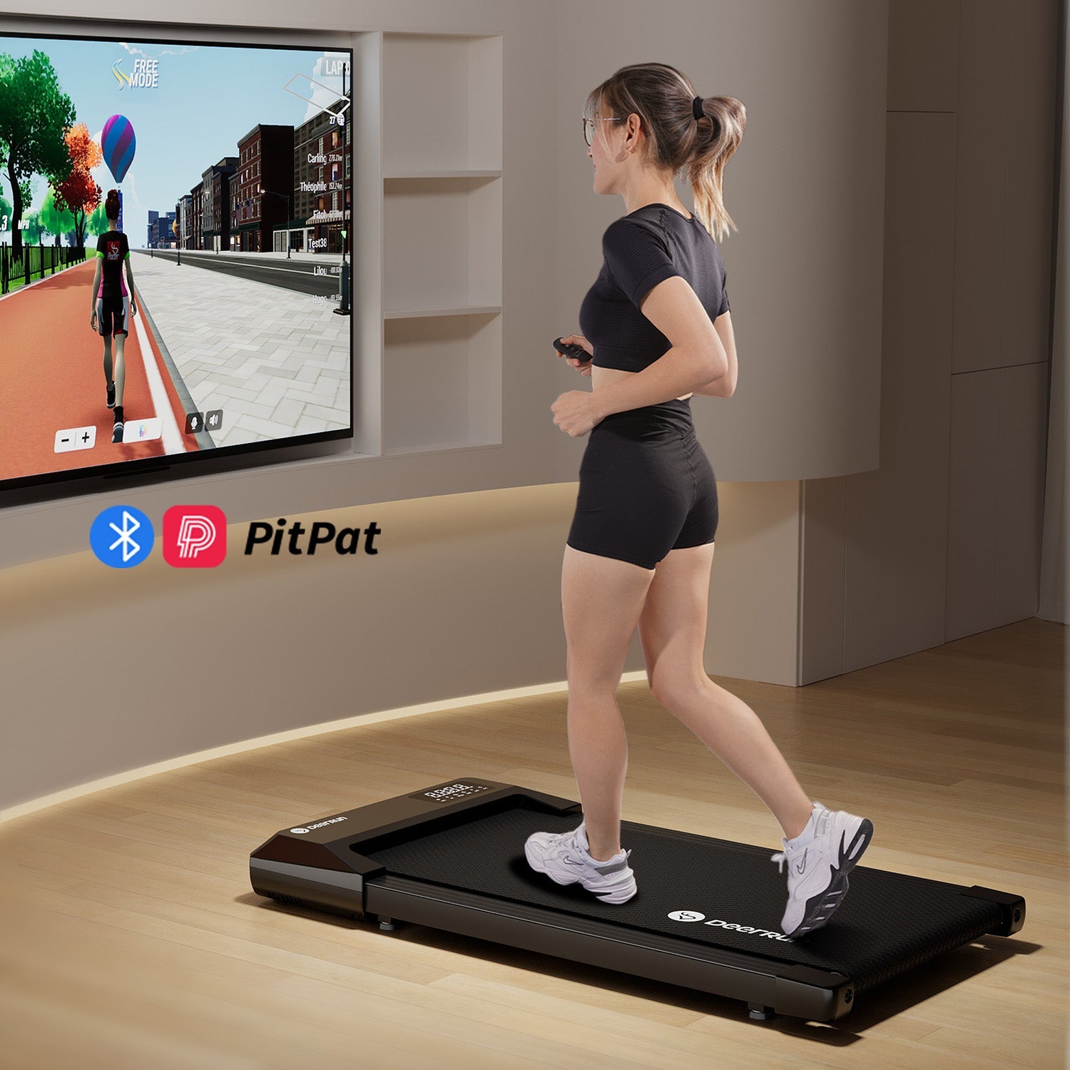 DeerRun Q1 Mini Smartes Walking-Pad mit 136 kg Tragfähigkeit - 1- 6 km/h
