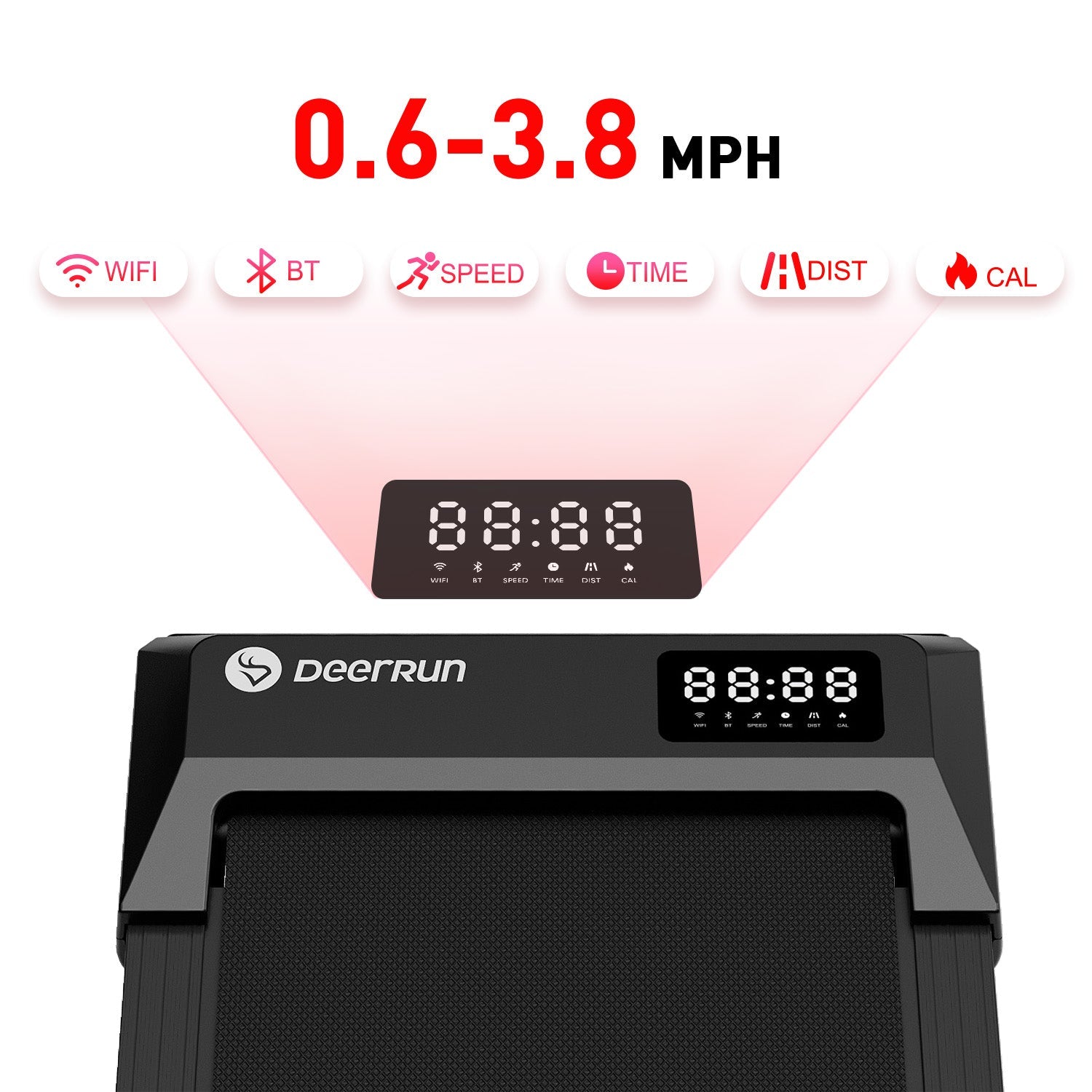 DeerRun Q1 Mini Smartes Walking-Pad mit 136 kg Tragfähigkeit - 1- 6 km/h